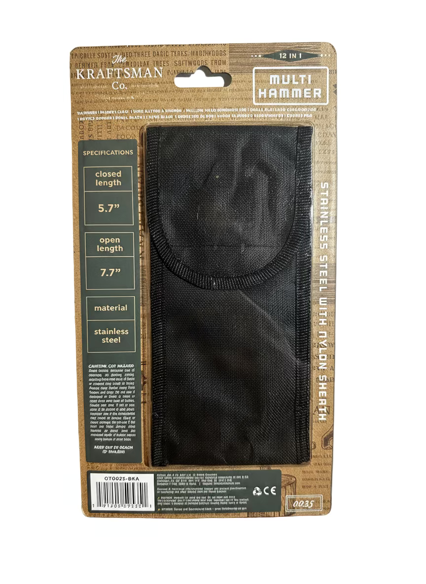 The Kraftsman Co. 12-in-1 Stainless Steel Multi Hammer with Nylon Sheath