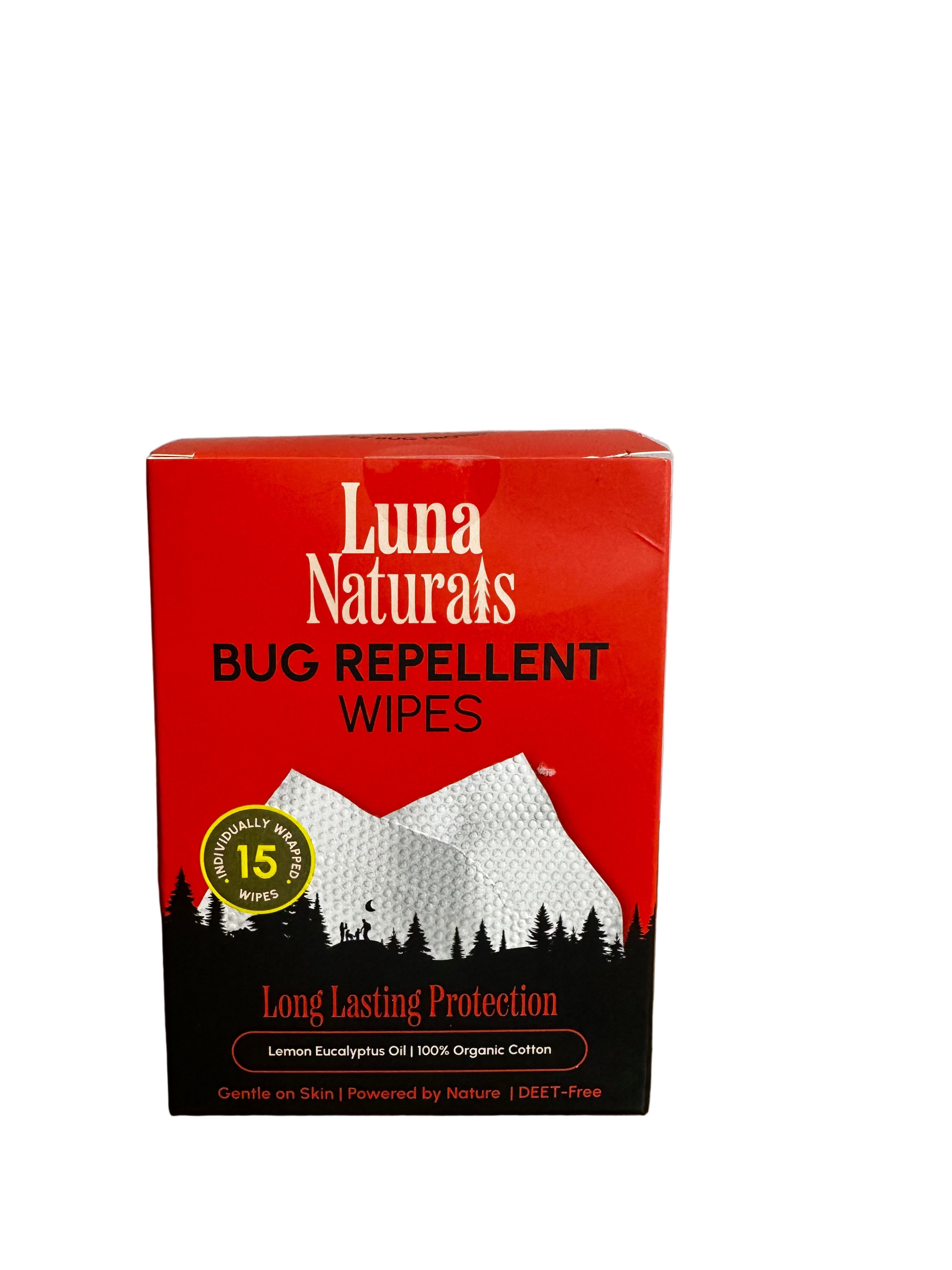 Luna Naturals Bug Repellent Wipes — DEET-Free, 15 Count