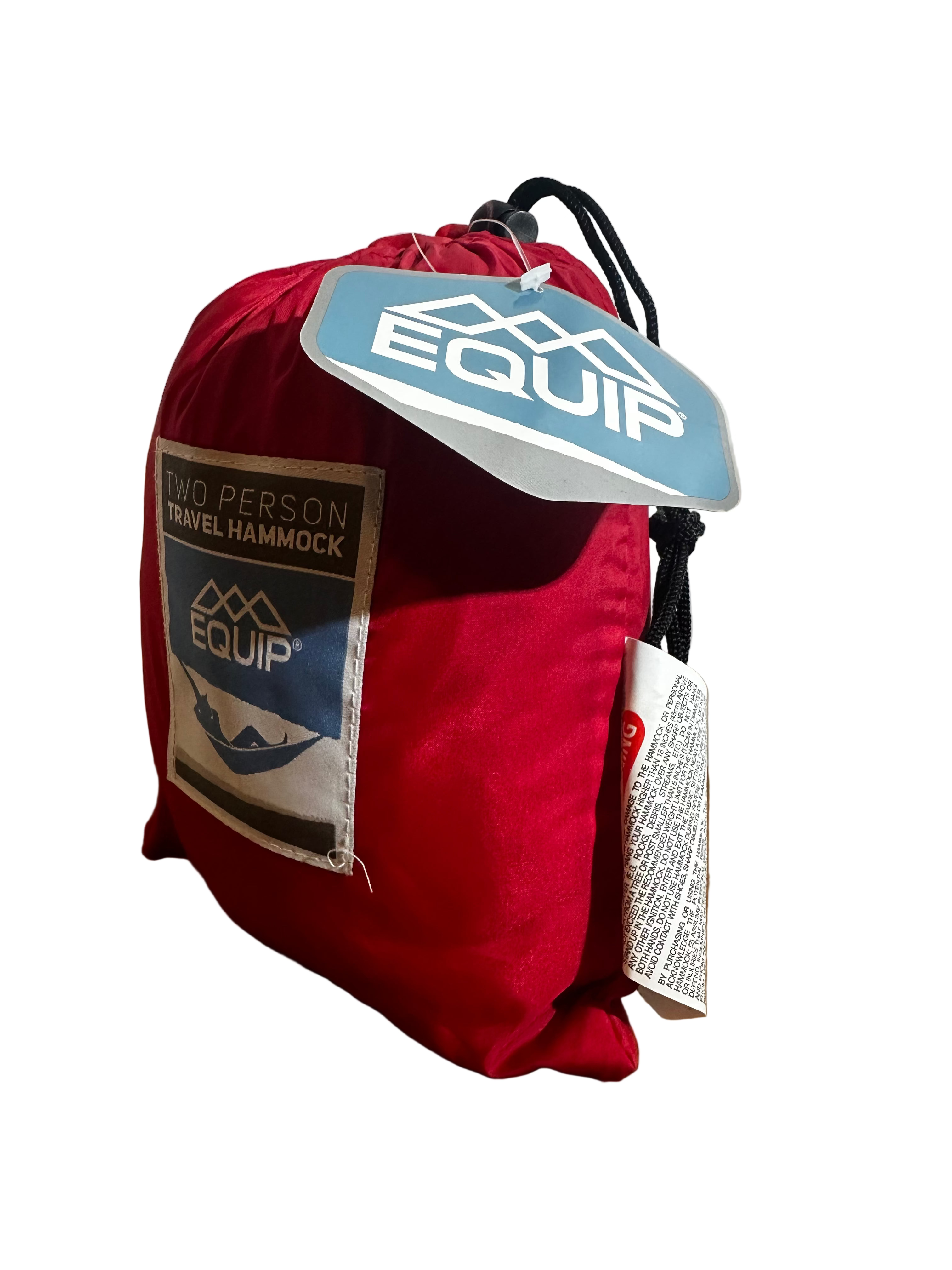 Equip 2-Person Travel Hammock – Fiery Red with Hanging Kit and Carry Bag