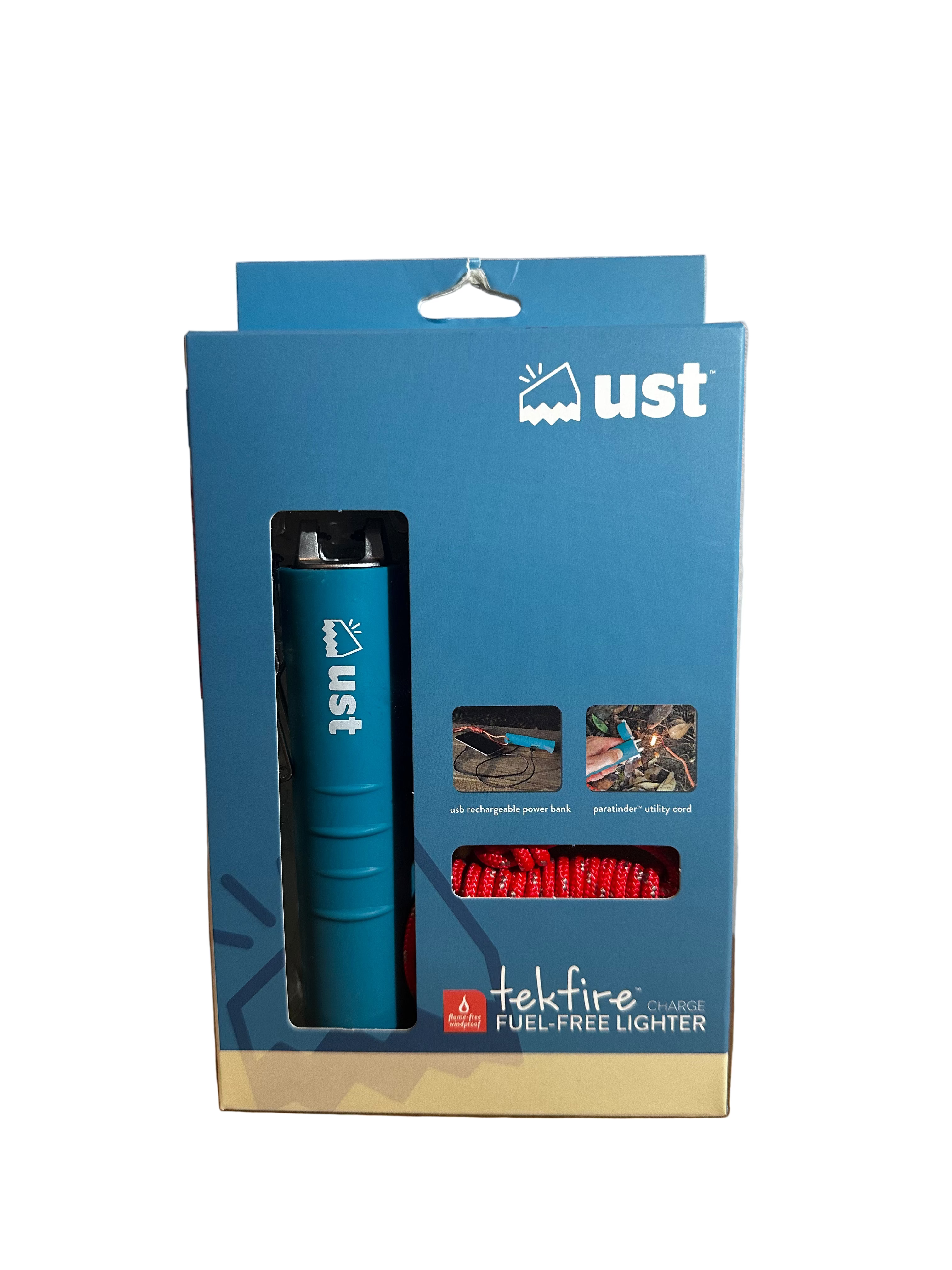 UST TekFire Charge Fuel-Free Lighter with Paracord – Rechargeable and Windproof