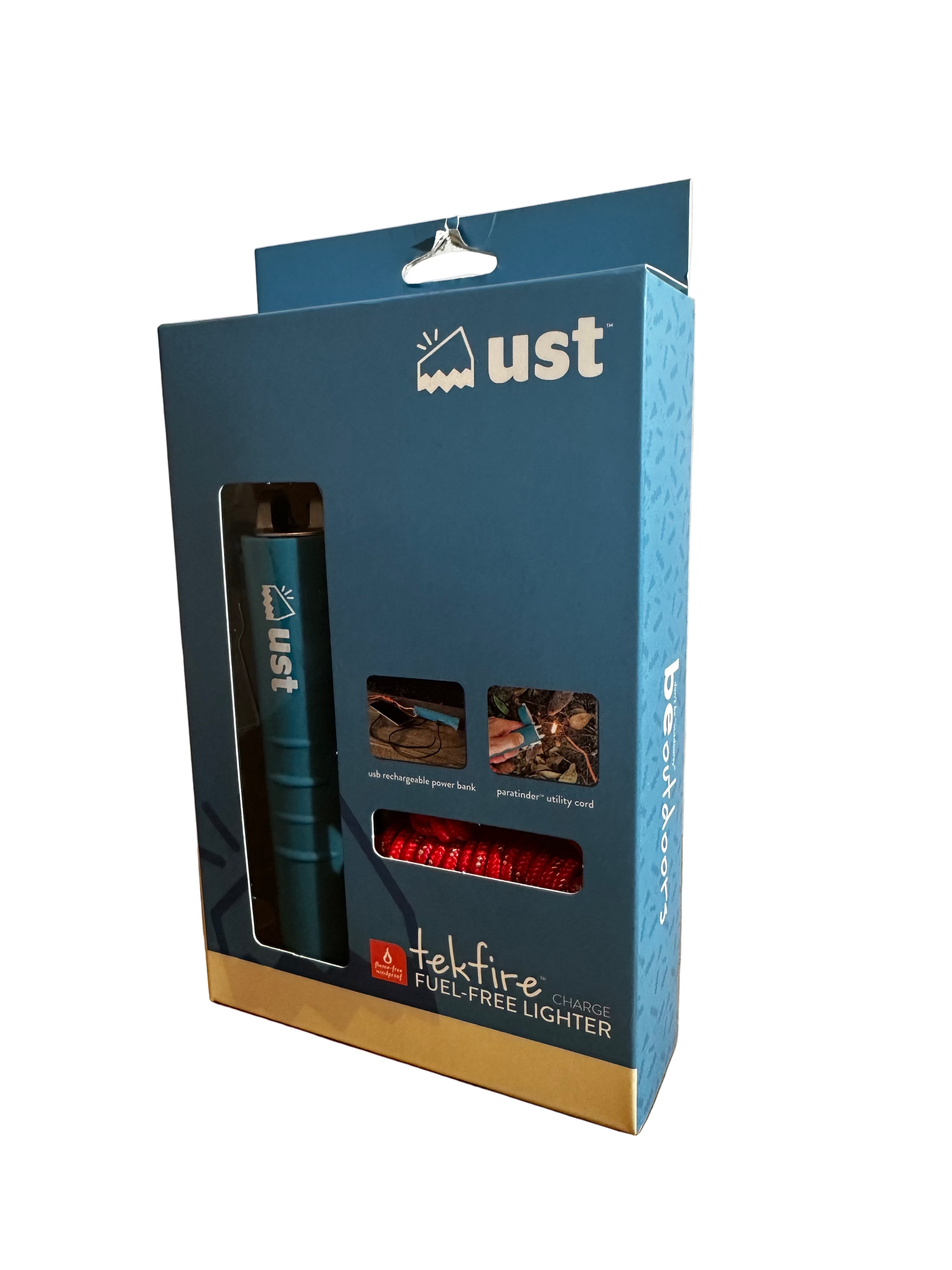 UST TekFire Charge Fuel-Free Lighter with Paracord – Rechargeable and Windproof