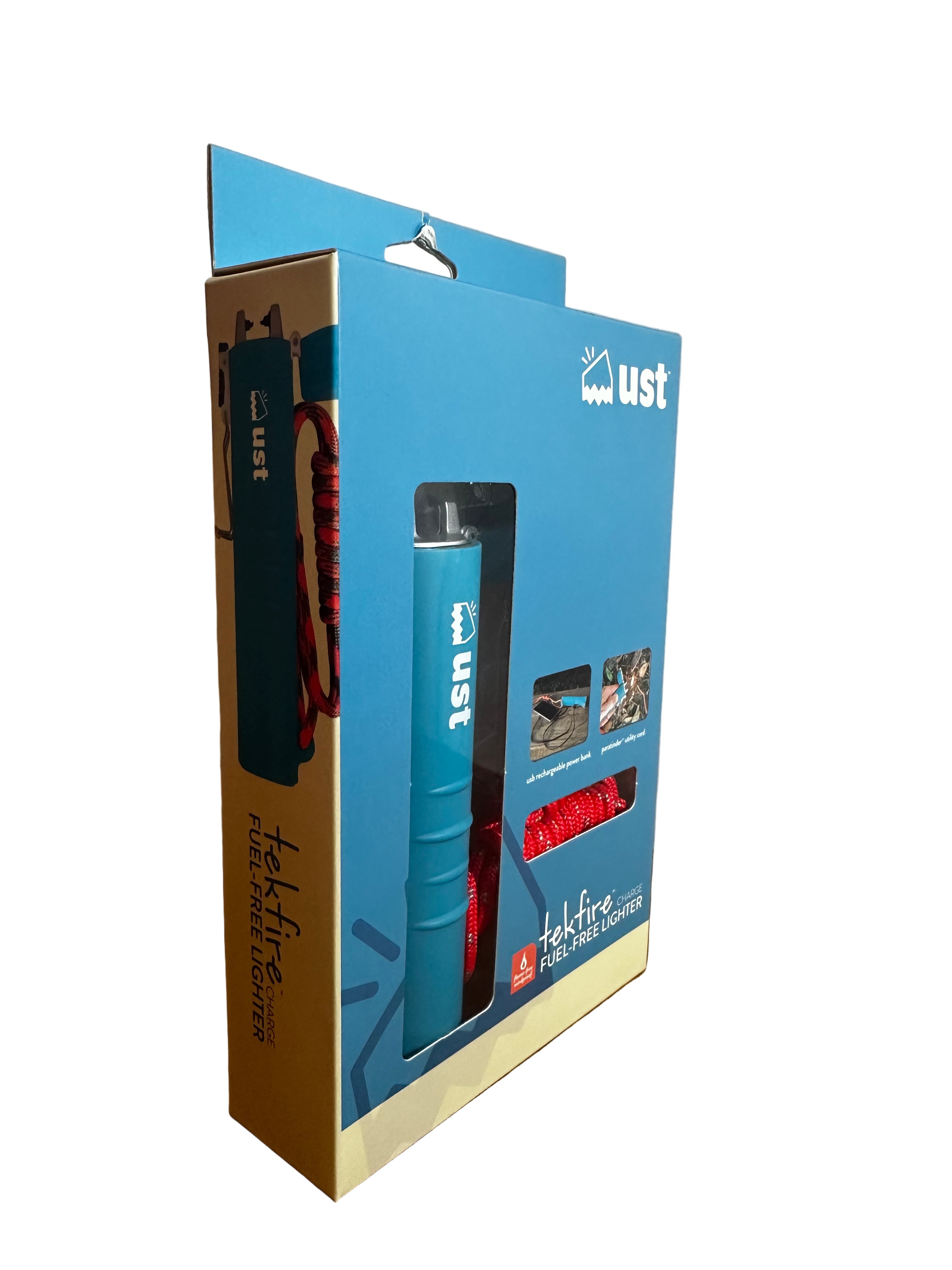 UST TekFire Charge Fuel-Free Lighter with Paracord – Rechargeable and Windproof