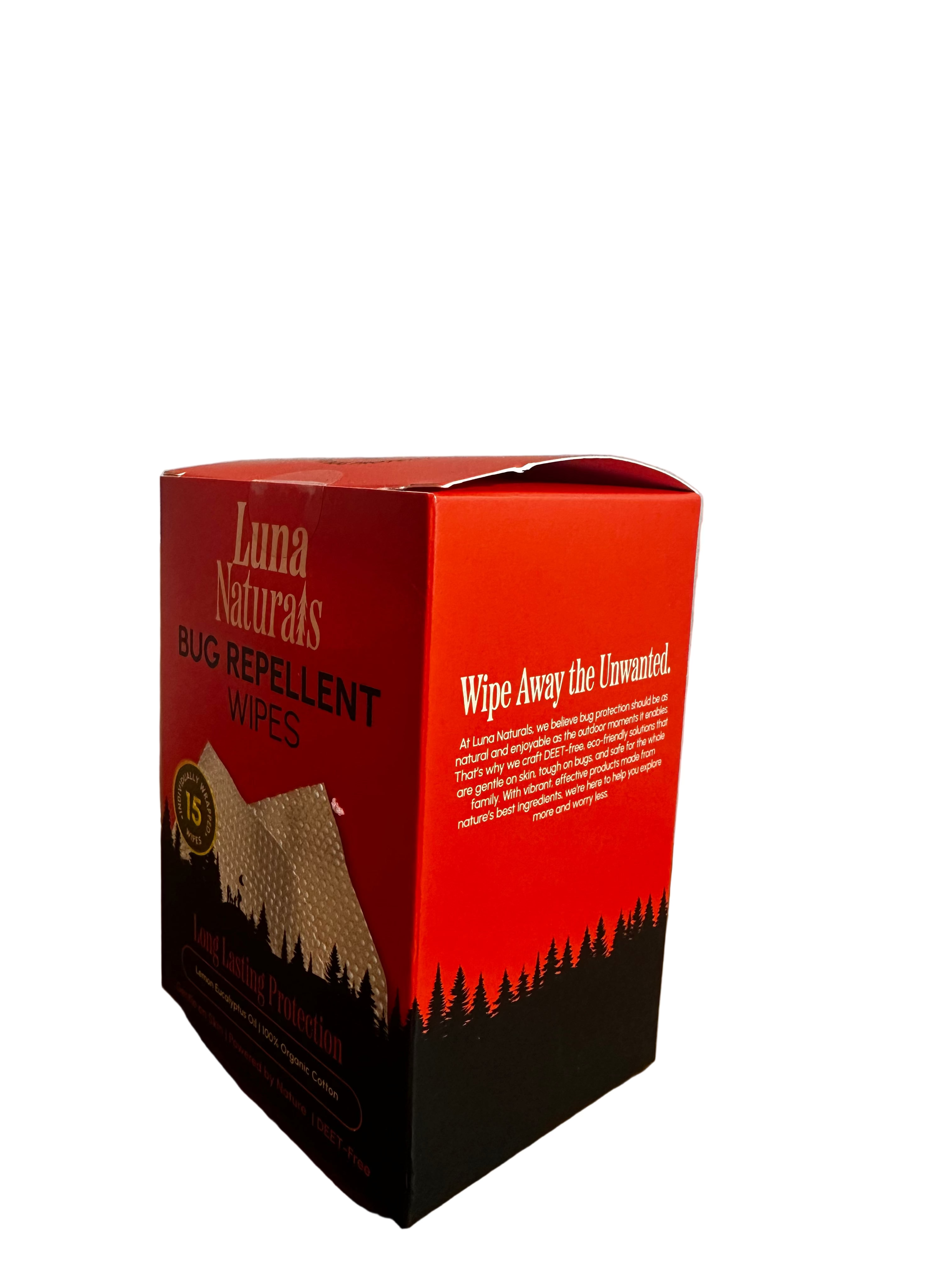 Luna Naturals Bug Repellent Wipes — DEET-Free, 15 Count