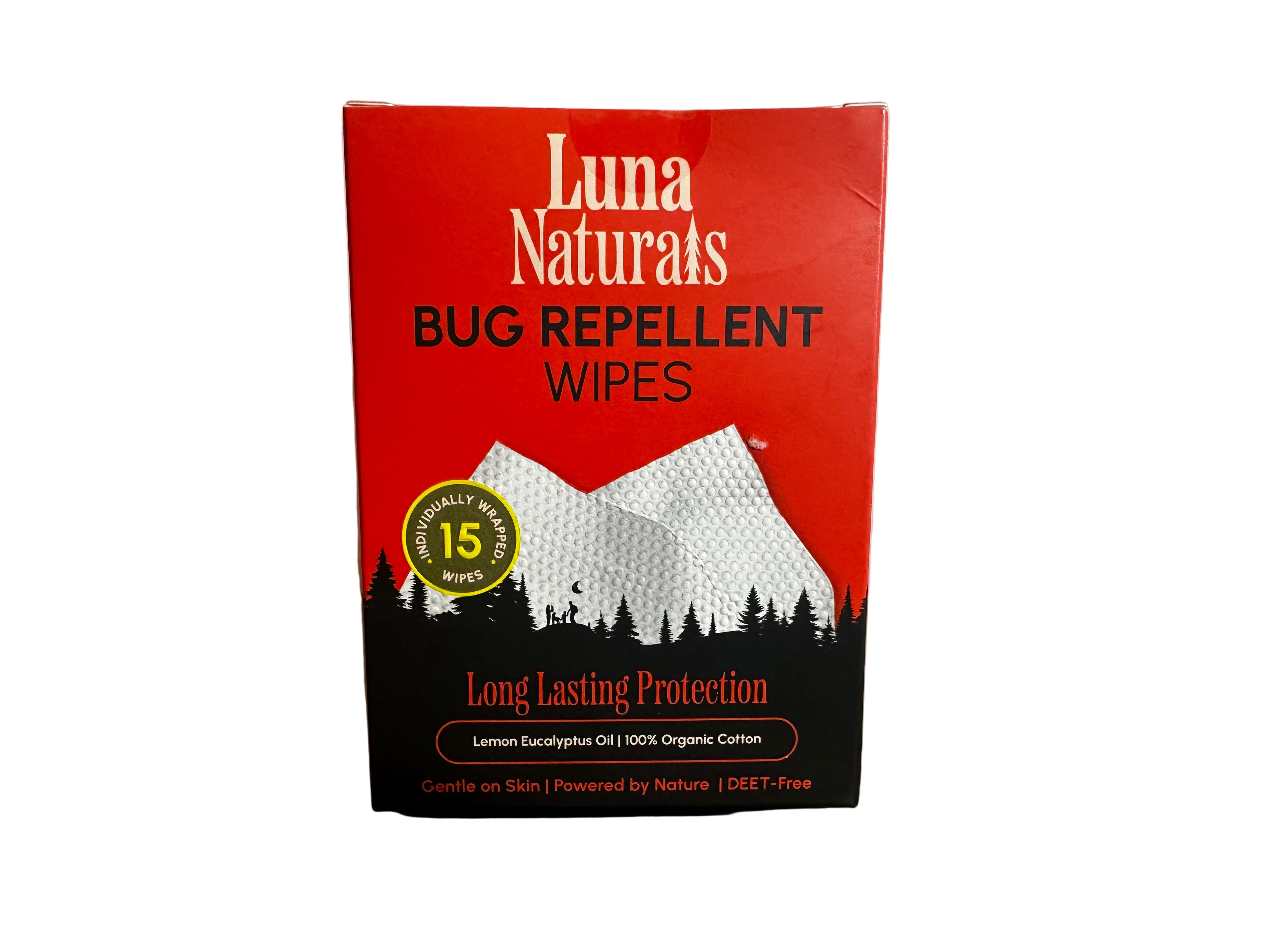 Luna Naturals Bug Repellent Wipes — DEET-Free, 15 Count