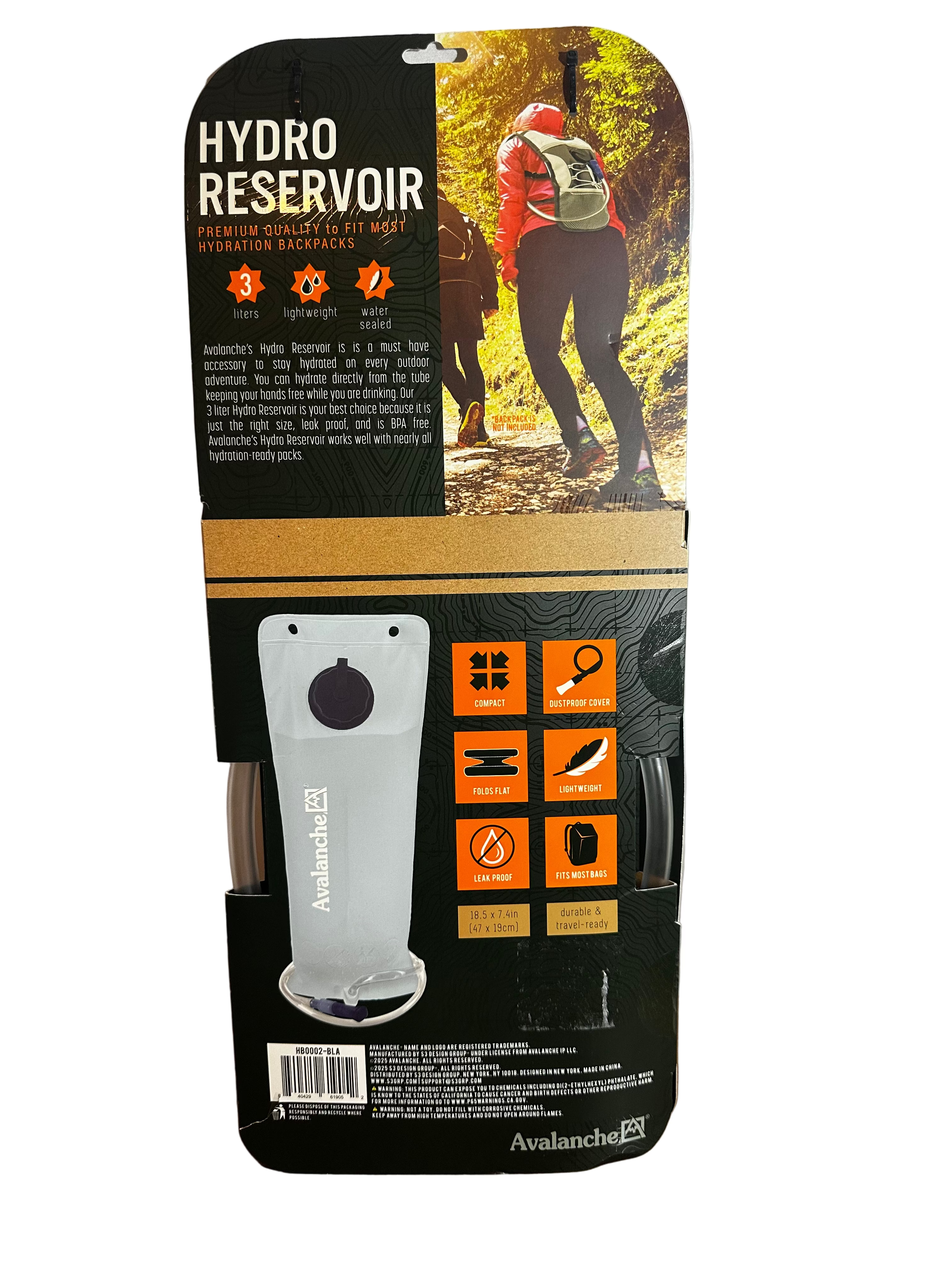 Avalanche Hydro Reservoir — 3 Liter BPA-Free Hydration Bladder