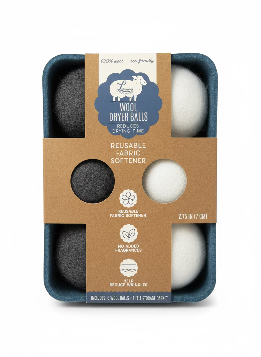 Laundry Helpers Wool Dryer Balls – 6 Pack