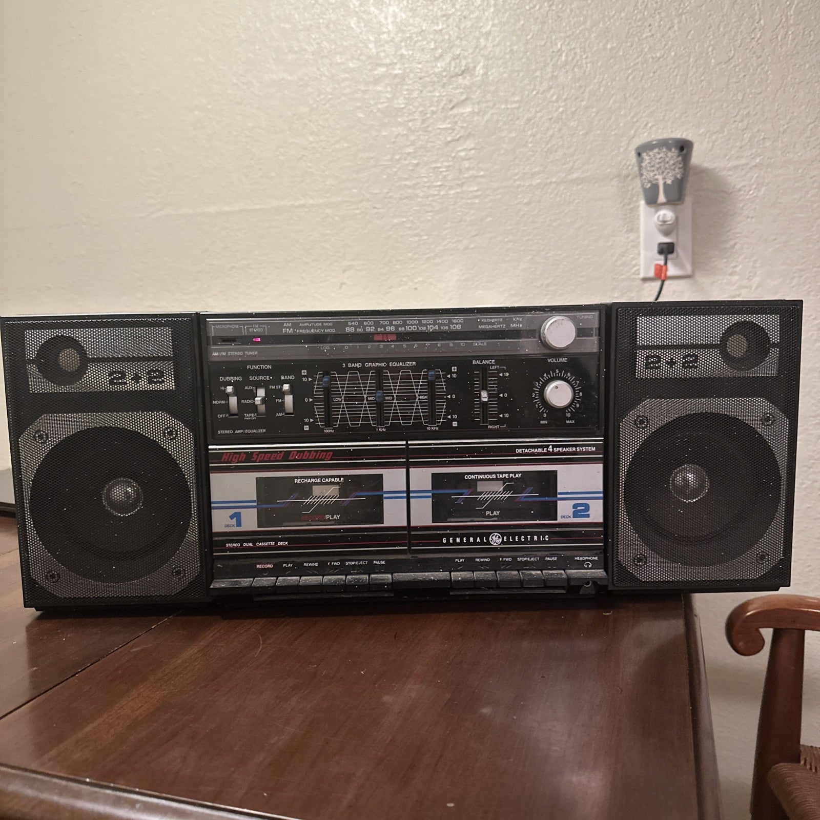 GE 2+2 dual cassette dubbing system model 3-5671A