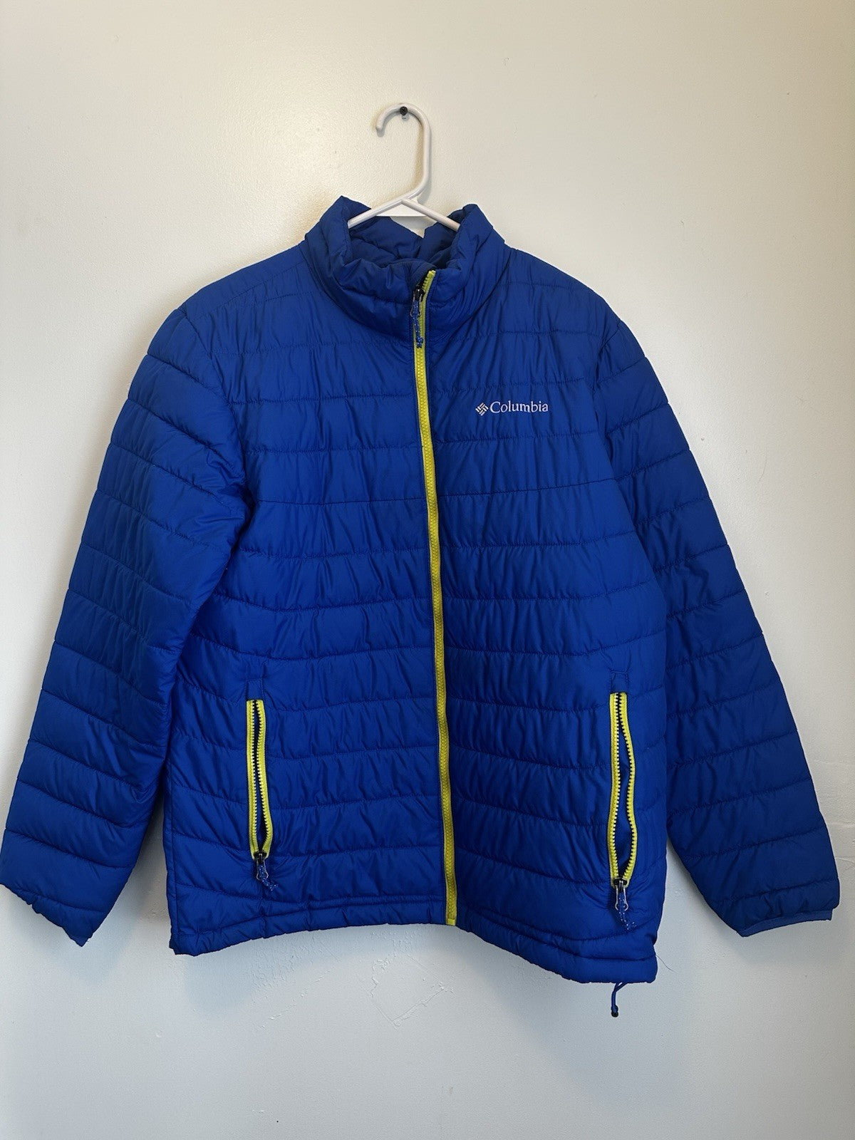 Columbia Jacket Men Large Blue Thermal Coil Puffer Insulated Outdoor Full Zip