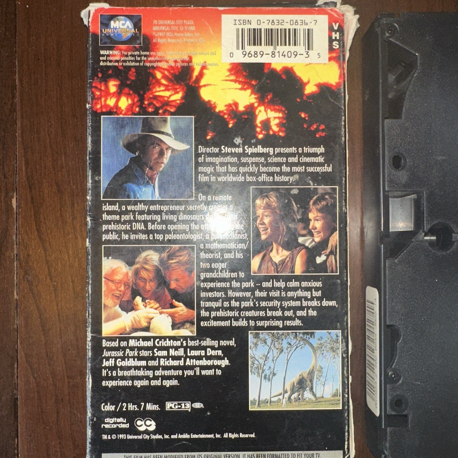 Jurassic Park by Steven Spielberg VHS 1993 Original Cast Of Actors. Adventure