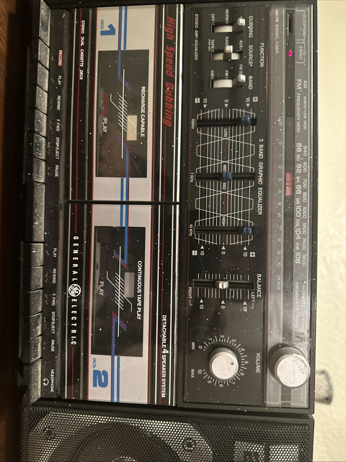 GE 2+2 dual cassette dubbing system model 3-5671A
