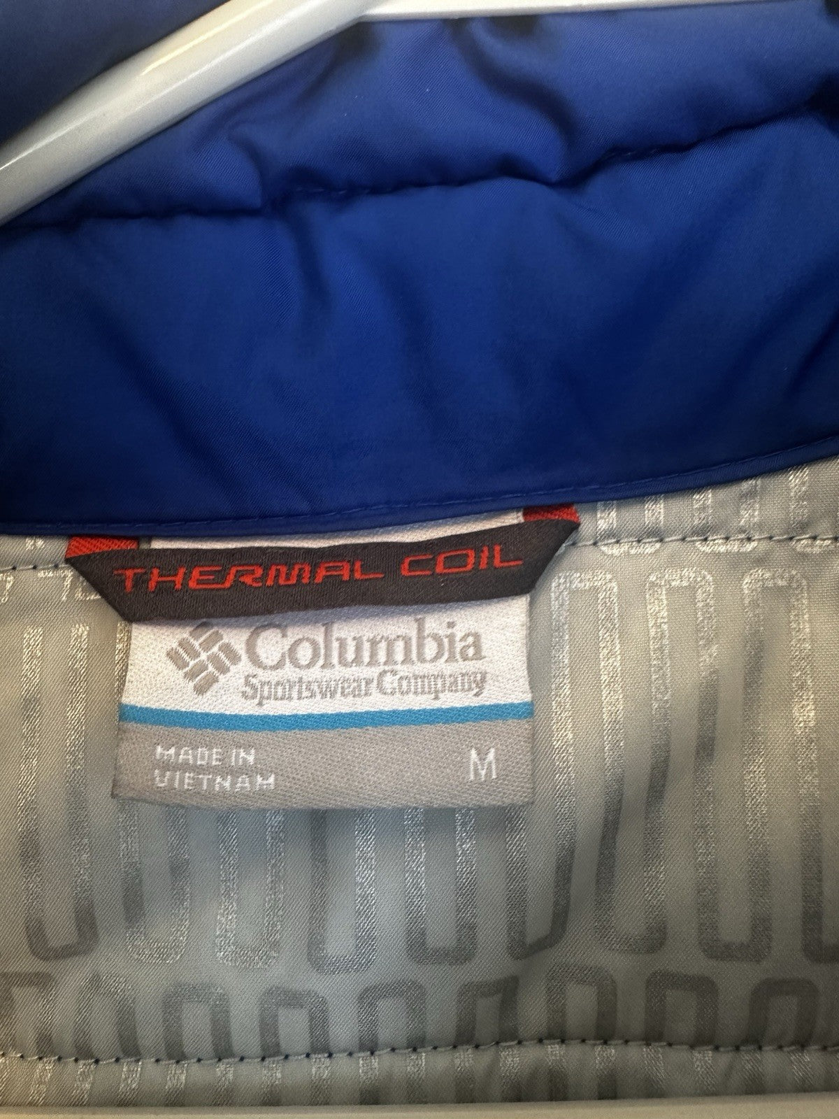Columbia Jacket Men Large Blue Thermal Coil Puffer Insulated Outdoor Full Zip