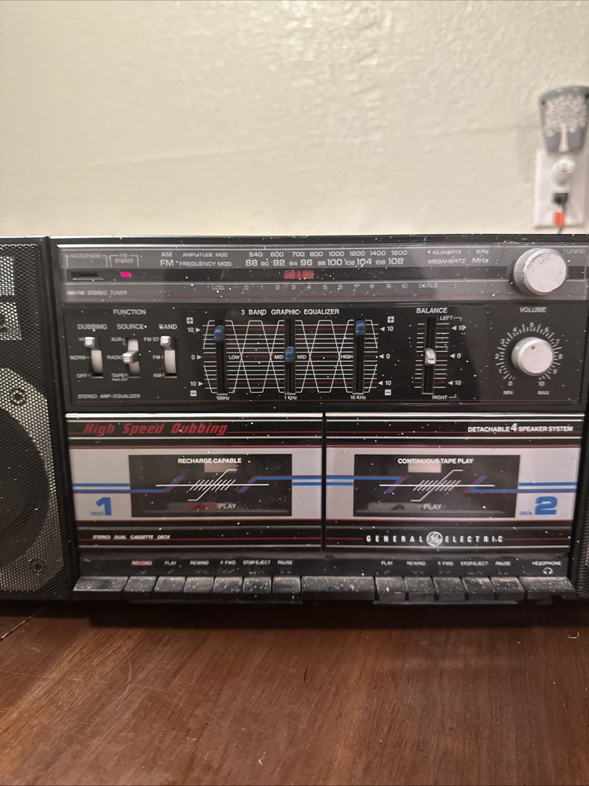 GE 2+2 dual cassette dubbing system model 3-5671A