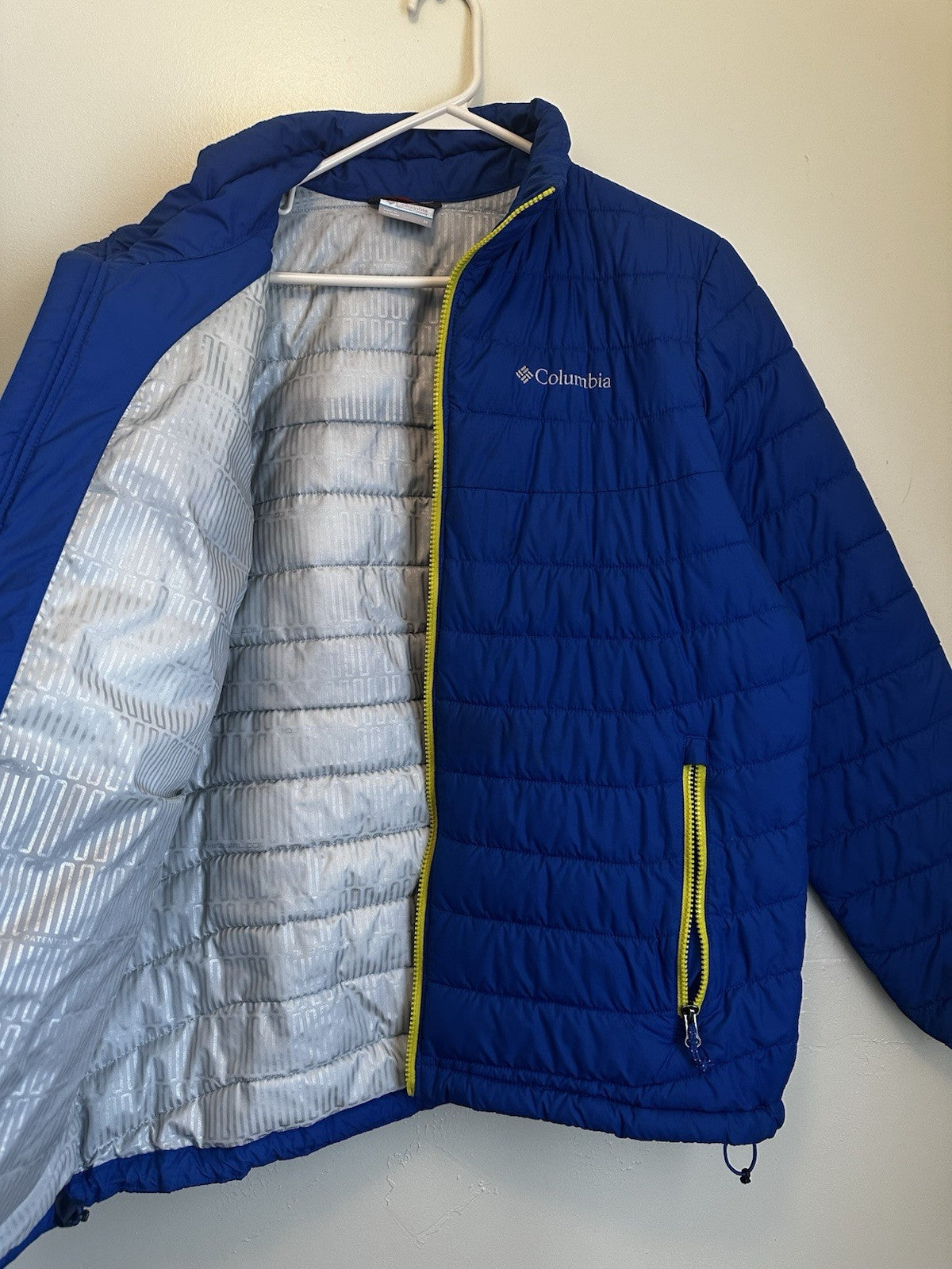 Columbia Jacket Men Large Blue Thermal Coil Puffer Insulated Outdoor Full Zip